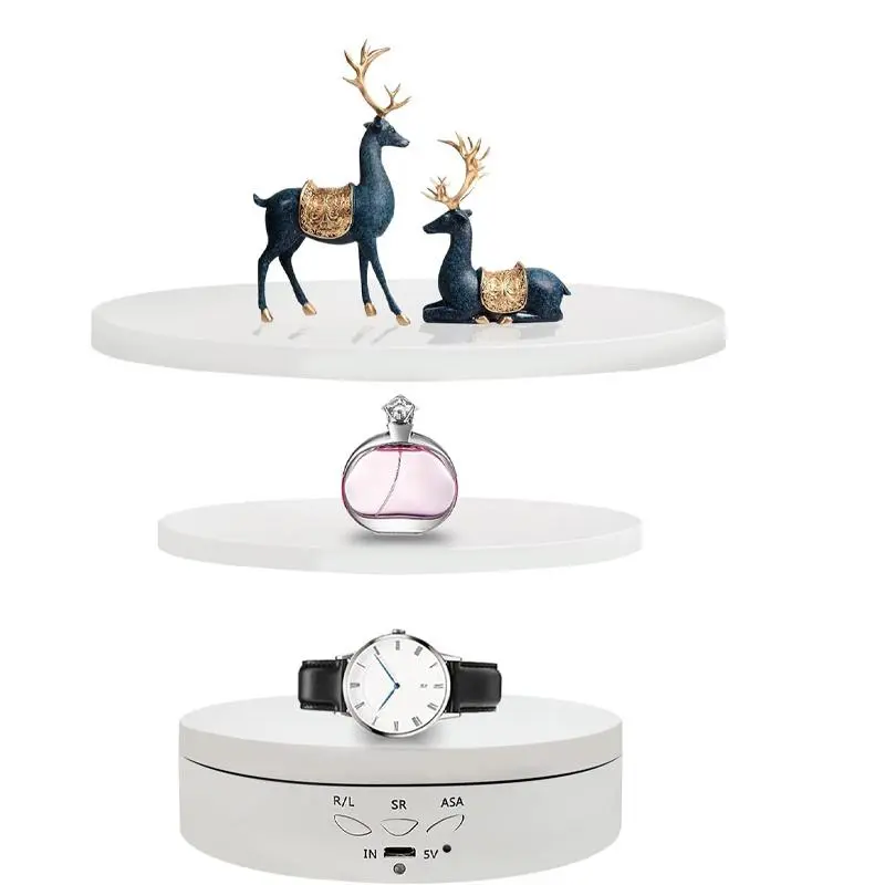 3 in 1 Electric Rotating Display Stand with Replacement Cover, 1 Set Rotating Display Stand for Photography Products and Video Display without Battery, Cosmetic Display Stand