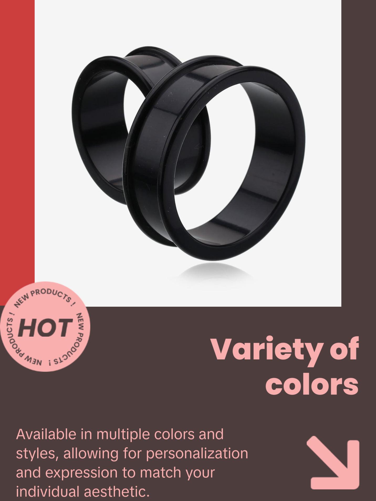 A Pair of Flexible Silicone Double Flared Ear Gauge Tunnel Plug