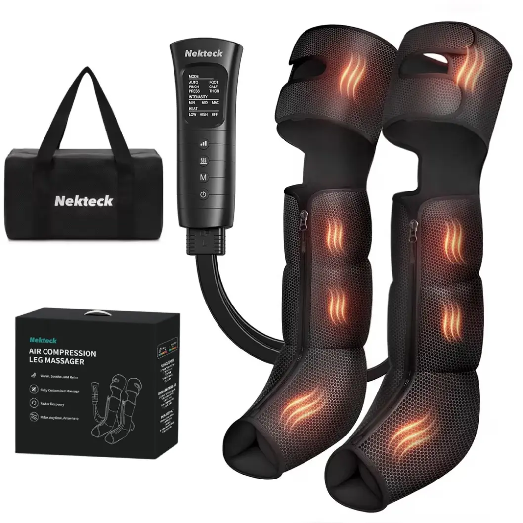 Nekteck Leg Massager Air Compression Wraps with Heat Compression Therapy Relieve Muscle Soreness Improve Blood Circulation for Full Leg Relaxation Ideal Mothers Day Presents for Women