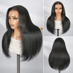 [Pre-Styled] Light Yaki 13×4 Lace Frontal Wigs Ready To Go Glueless Human Hair Wigs Pre Done Everything Asteria Hair 180 density