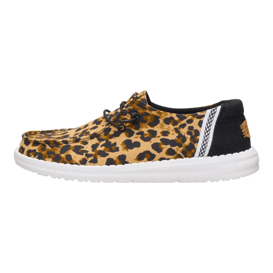 Hey Dude Women's Wendy Wildcat Leopard Print Textile Slip-On Walking Shoes, Soft, Lightweight, Comfortable