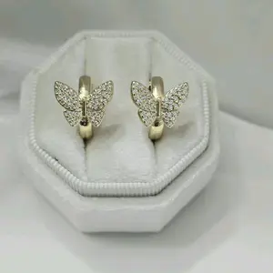 Hoop butterfly 15 mm .Gold Plated