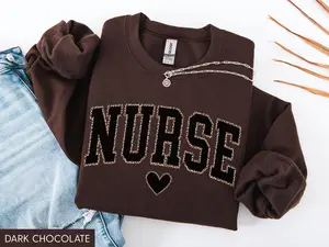 Nurse Sweatshirt, Leopard Nurse Shirt, RN Sweatshirt, Nurse Sweater, Nurse Graduation Gift, Nurse Week, Nurse Appreciation, New Nurse Gift