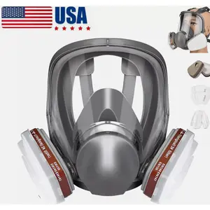Full Face Gas Mask Painting Spraying Respirator w/Filters for 6800 Facepiece US US Full Face Gas Mask Painting Spraying Respirator w/Filters for 6800 Facepiece
