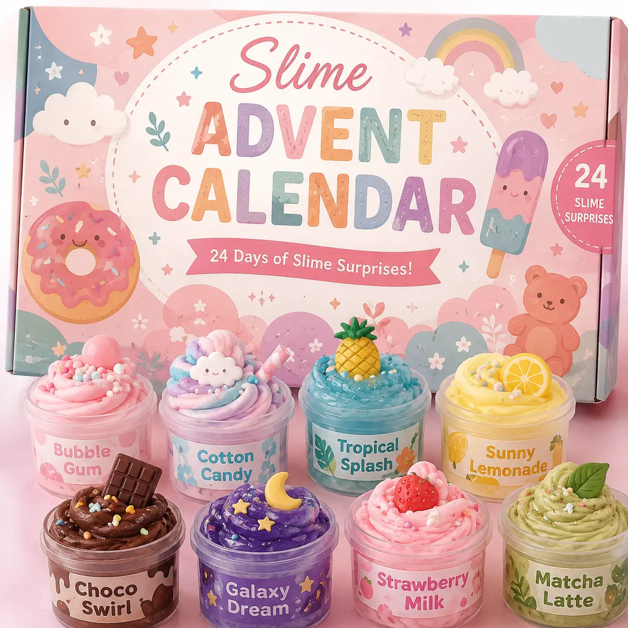 Halloween Fall Gift Advent Calendar 2026-24 Days of Surprises with DIY Slime Craft Kit | 10 Slime Pots & 21 Accessories, Christmas Countdown Calendar, Funny Christmas Toy Gifts, For kids toddlers girls tweens
