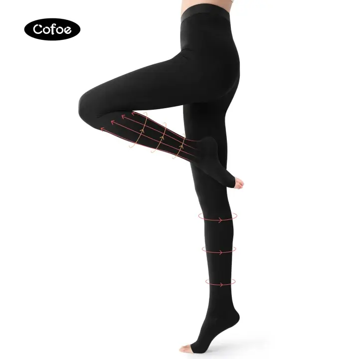 Cofoe Soft Breathable Ultra-Thin Summer Gradient Compression Socks - Fabric Leg Support, Silhouette Shaping Pantyhose for Day Use by Office Staff, Long-Time Sit/Stand Users  woman