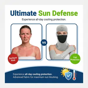 UV Sun Protection Face Cover & Arm Sleeves Set – Breathable, Lightweight for Cycling, Running & Outdoor Use headgear warm mask neck warmer full balaclava ear protection mask balaclava motorcycle weather