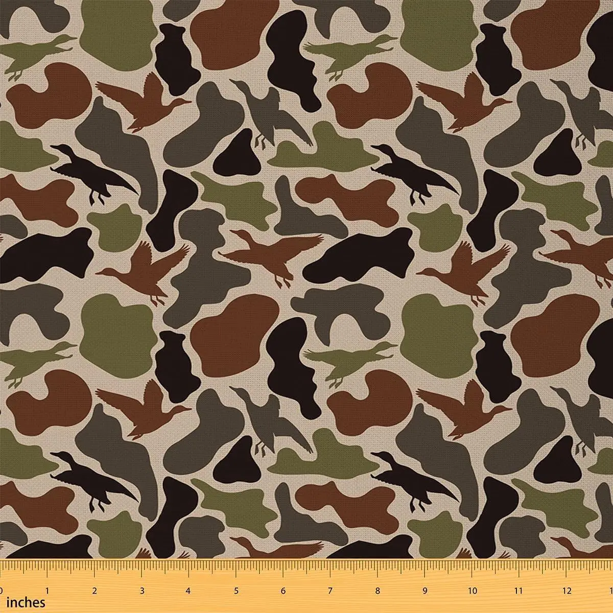 Duck Hunting Fabric by The Yard Army Camo Fabric No Stretch,Green Brown Camouflage Soft Polyester Fabrics Sewing Lovers Rustic Farmhouse Wild Animal Craft & Hobby Fabrics Bolt