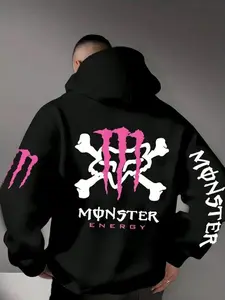 Y2K Black and Pink Monster Energy Claw Streetwear Hoodie, Pullover Unisex Graphic Racing Crossover, Racing-Inspired Sporty Hoodie, Gift for Car Lovers and Fashion Fans, Drift & Motorsport Lifestyle Apparel, Fullsize S-5XL