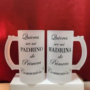 First comunion godparents proposal set of glasses 16oz