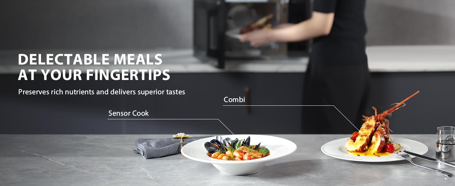 TOSHIBA 7-in-1 Countertop Microwave Oven, 1.0 cuft. Air Fryer Combo with Inverter Convection, Humidity Sensor, Even Defrost, 27 Auto Menu & 47 Recipes Kitchen Appliances, Spring Glow Up