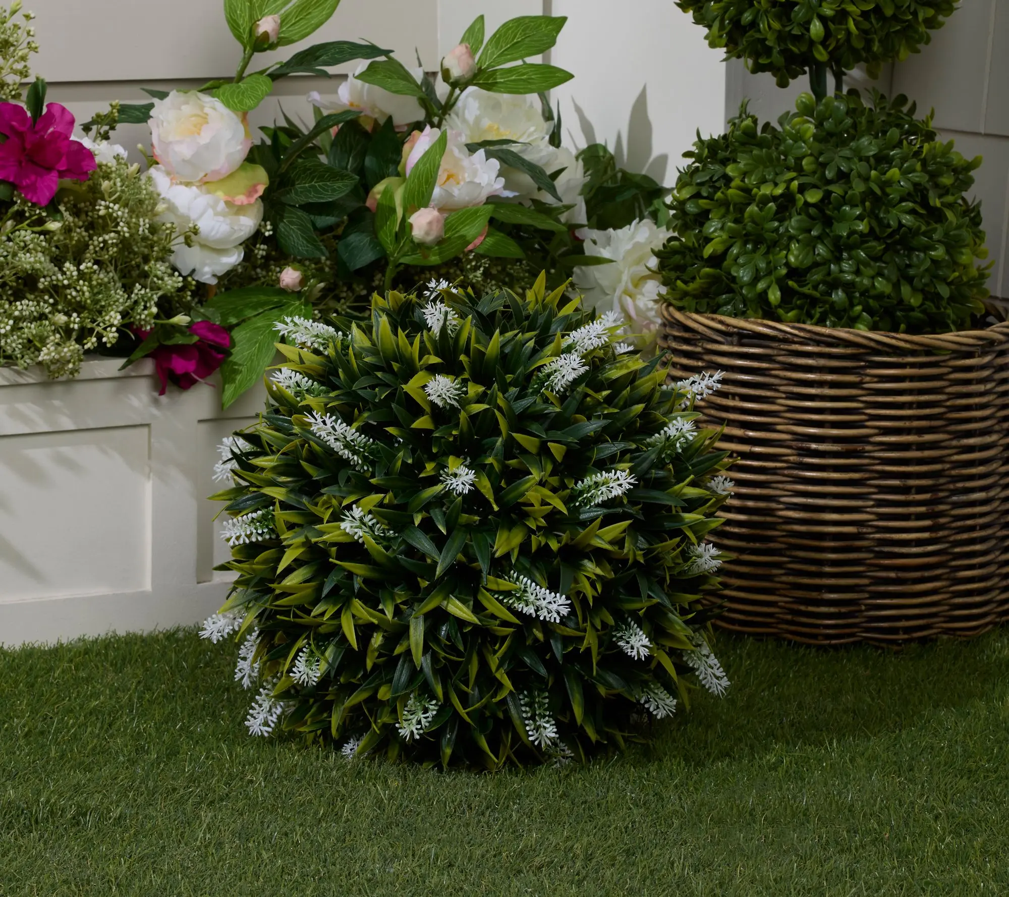 Wicker Park 15" Indoor/Outdoor Faux Floral Spring Sphere