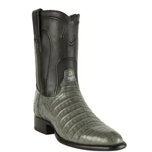 Los Altos Original Caiman Belly Roper Toe Boots 698209