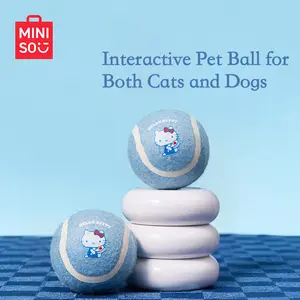 MINISO HK Plush Pet Ball – Blue Dog Toy Chew Ball & Interactive Play Ball with Bell, Cute Pet Supplies for Small Medium Dogs & Cats, Chew-Proof Catnip-Free Pet Accessory,Perfect Gift for Mom,#Summervibes