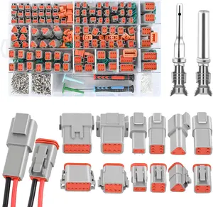 Nilight 2 3 4 6 8 12 PIN DT Connector Kit 50 Sets Size 16 Stamped Formed Contacts for 14-18 AWG Wires DT Series w/Removal Tool for Car Truck Motorcycle Off-Road Vehicles Boat fathersdaygift