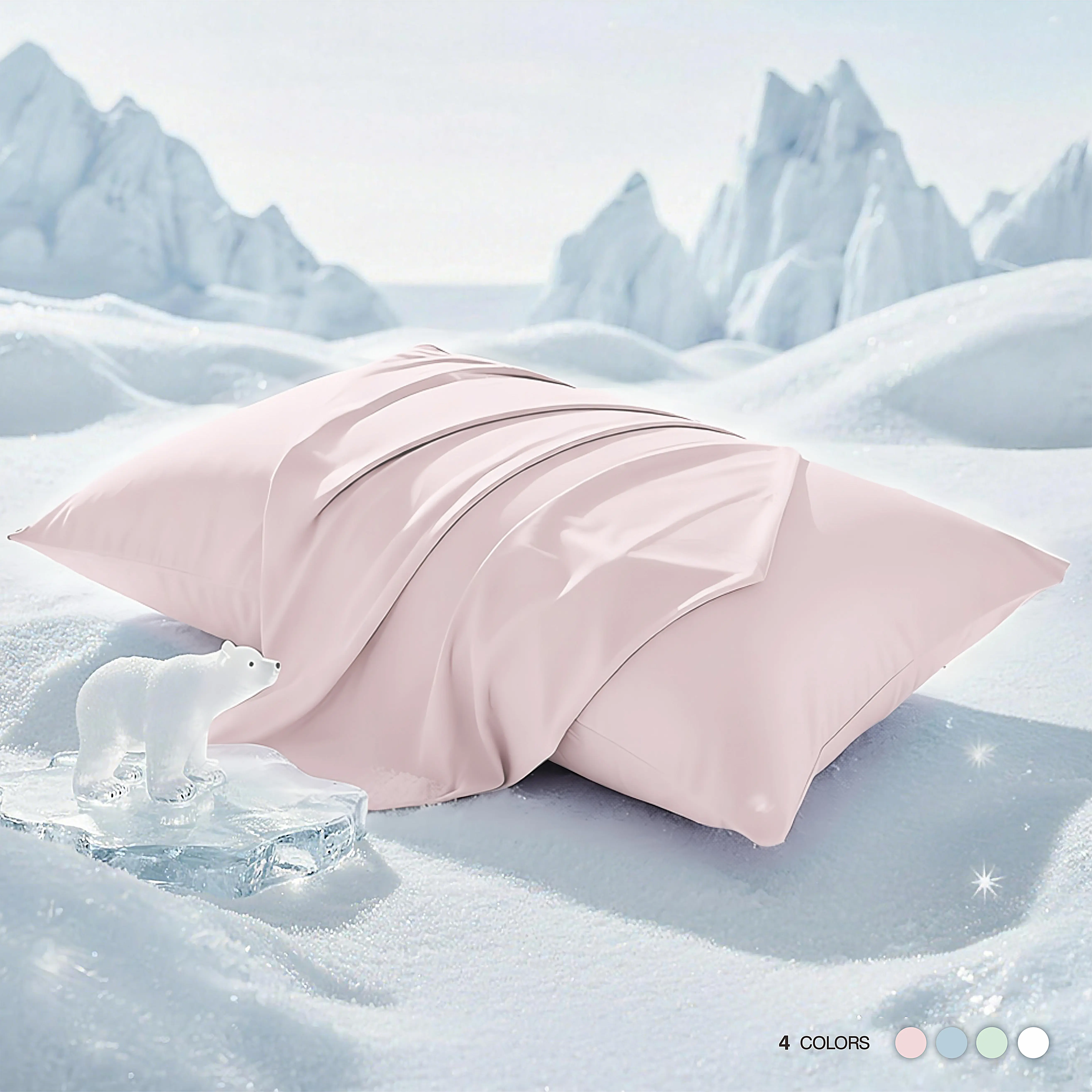 Queen Size 2-Pack Nylon-Spandex Knitted Cooling Pillowcases, Temperature-Regulated Cooling Bedding, Breathable Silky Durable Stretchy Frizz-Free Hair Care Pillowcases for Hot Sleepers, Hair Oil Lock & Silky-Soft for Cozy Rest & Cozy Sleeping, Knitting