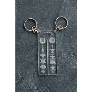 Personalised Spotify Keychain for Couples (Pair) | Custom Acrylic Music Keychain | Spotify Song Gift