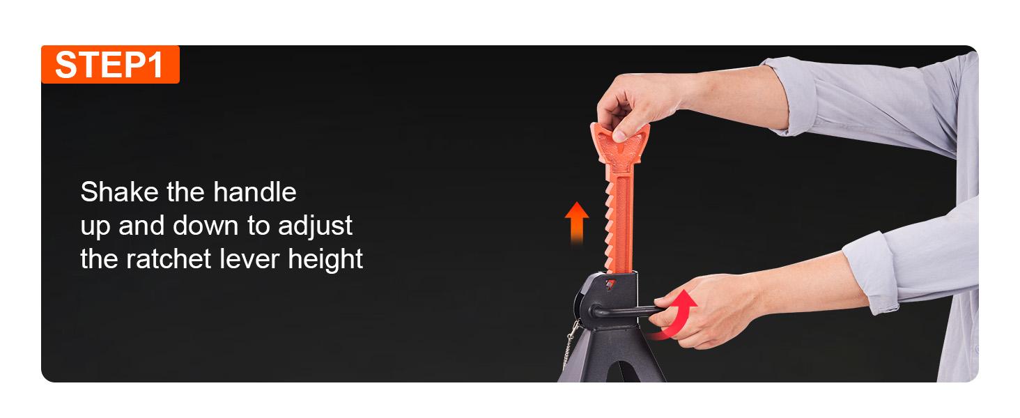 VEVOR Jack Stands, 6 Ton (13,000 lbs) Capacity Car Jack Stands Double Locking, 14.2 -23 inch Adjustable Height, for lifting SUV, Pickup Truck, Car and UTV/ATV, Red, 1 Pair