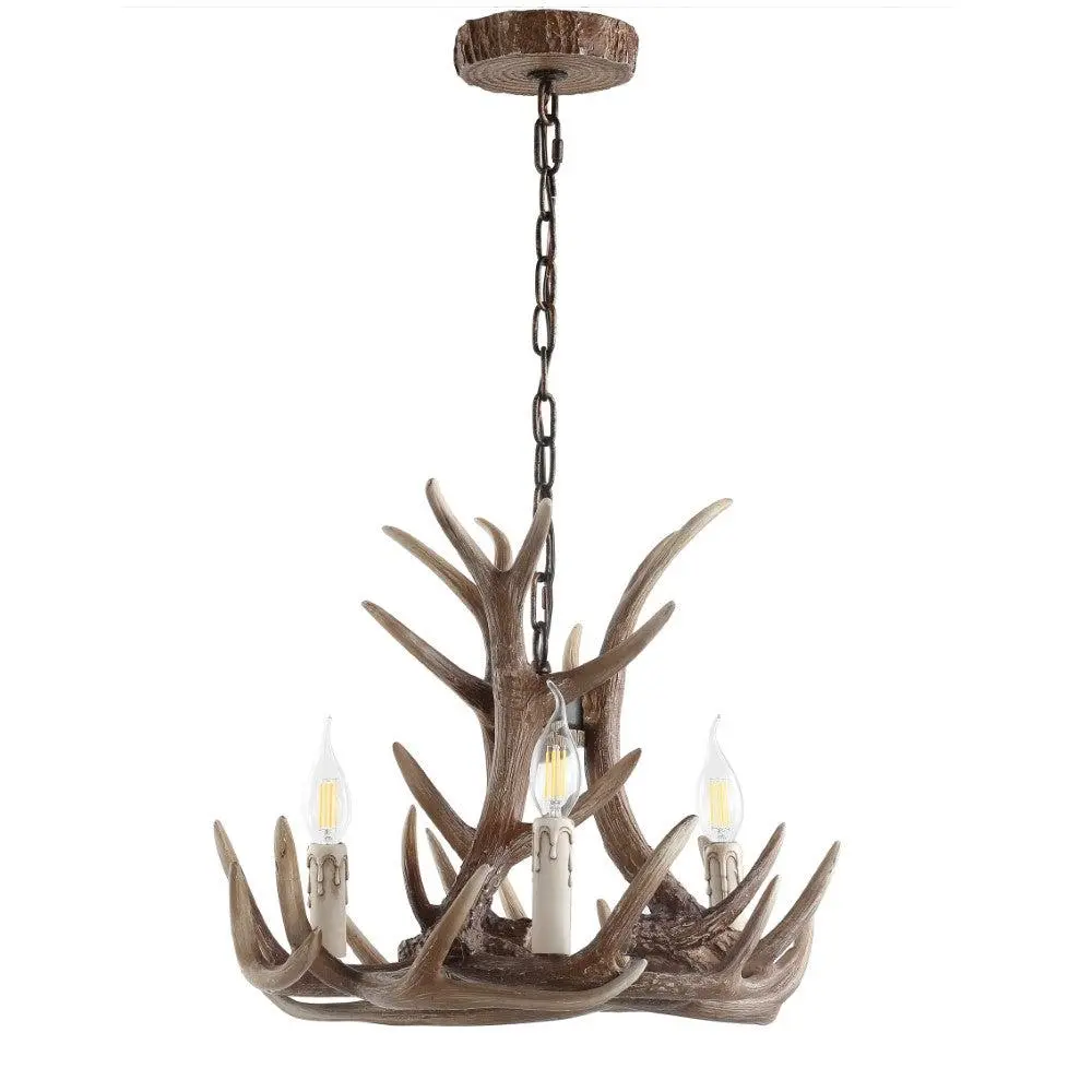 JONATHAN Y Eldora Contemporary Farmhouse Adjustable Resin Antler LED Chandelier with LED Bulb - Ceiling Light Fixture for Living Room Decorations, Bedroom Decor, House Decor