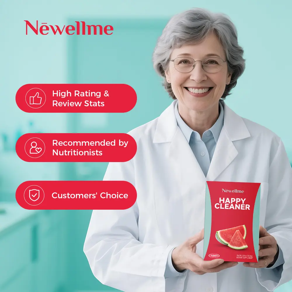 Newellme Happy Cleanse - Superfood Powder/Probiotics/Digestive Enzymes/Moringa - Supports gut health - Boosts immunity Optimum