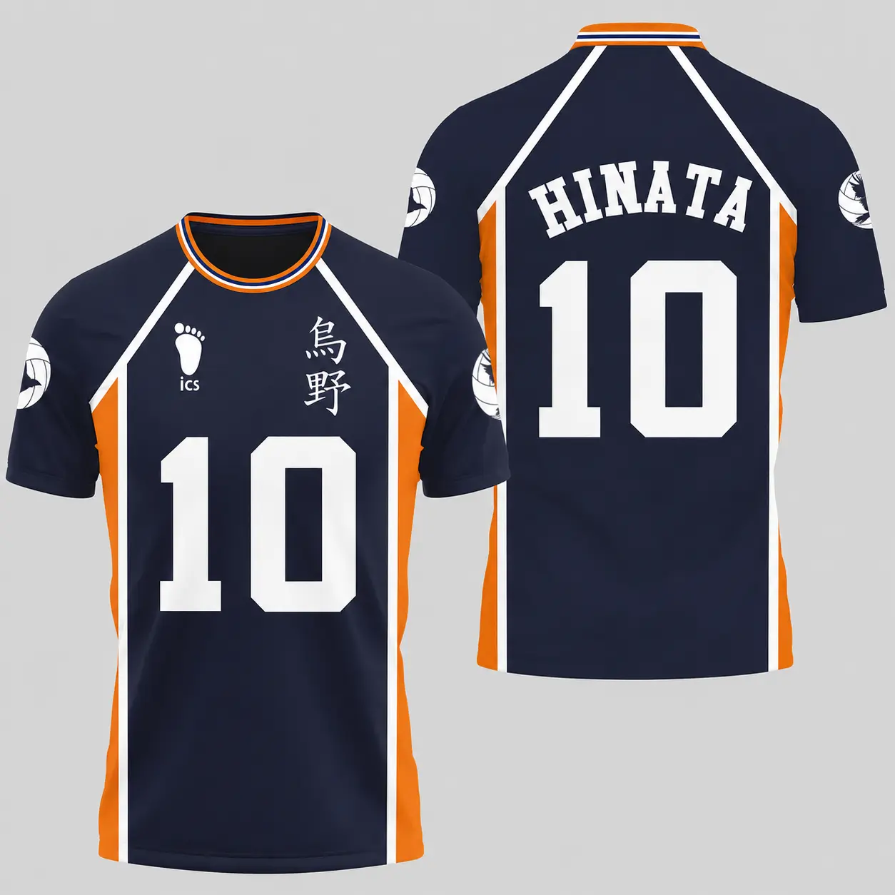 Haikyuu Hinata 10 Volleyball Jersey Polo Shirt - Lightweight Summer Sports Top for Fans & Cosplay