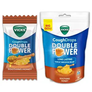 Vicks Honey Lozenges 25CT Cooling Drops – Smooth Honey Flavor Throat Comfort