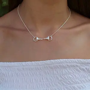 Sterling Equestrian Snaffle Bit 18’ Necklace