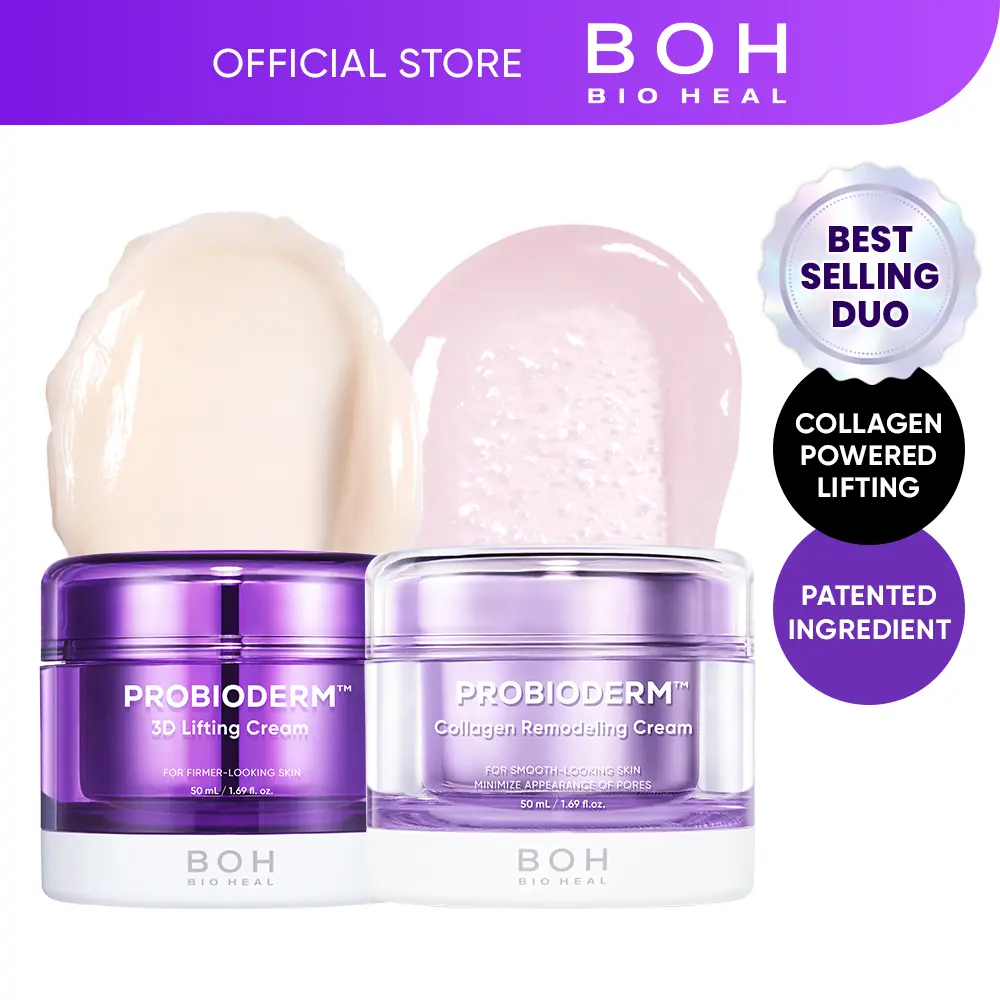 [Cardi B Pick] BIOHEAL BOH Probioderm Day & Night Cream Duo Set | 3D Lifting Firming Night Cream with Peptides + Collagen Remodeling Cream with 150,000 Collagen Capsules