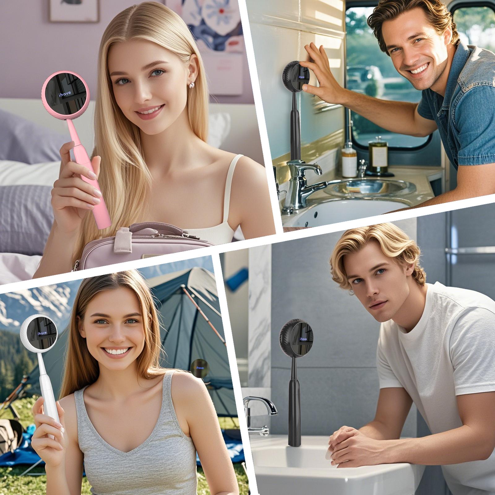 iHave Toothbrush Sanitizer and Holder – UV Disinfection & Heated Drying Combo, Wall-Mounted Toothbrush Organizer with Heat-Dry Function, Travel Toothbrush Holder for Wall, Toothbrush Sanitizer and Holder & Bathroom Organizing Case for RV & Home - A