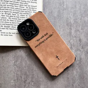 But With God Scripture Print Phone Case A Daily Testament To Faith And Possibility Suede-like Finish Fine hole imitation fur phone case suitable for iPhone 17 16 15 14 13 12 11 Pro Max Plus X XS Max