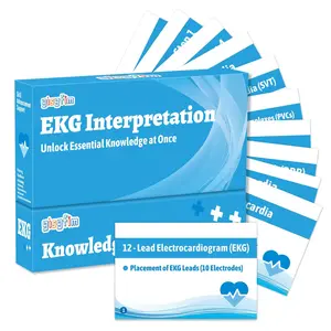 GISGFIM EKG Interpretation Flash Cards Medical Nursing School Essentials Review Exam Flash Cards Double-Sided Professional Study Tool School Supplies & Gifts for Medical Students Test Prep