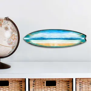 Designocracy 8490102MS 20 x 5.5 in. Ocean Surfboard Coastal Outdoor Decor Large Ornaments