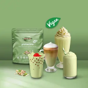 SLOJO Pistachio White Chocolate Flavored Powder – Vegan Drink Mix for Lattes, Hot Chocolate, Iced Coffee, Frappes & Milkshakes – No Artificial Flavors or Sweeteners, Kosher, 2lb (907g), Made in USA