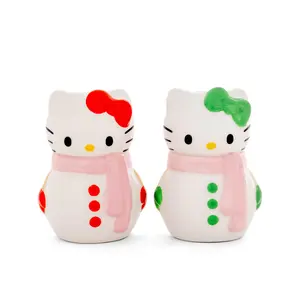 Sanrio Hello Kitty Snowman Ceramic Salt and Pepper Shaker Set