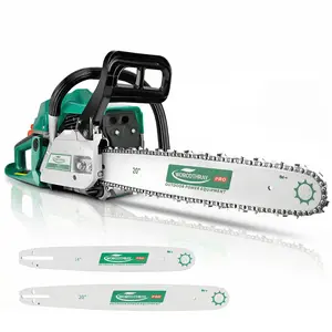 62CC 2-Stroke Gas Chainsaw, 14" & 20" Guide Bar Combo, Gas Powered Chainsaw for Wood Cutting, Tree Pruning, Firewood, Farm & Garden Use