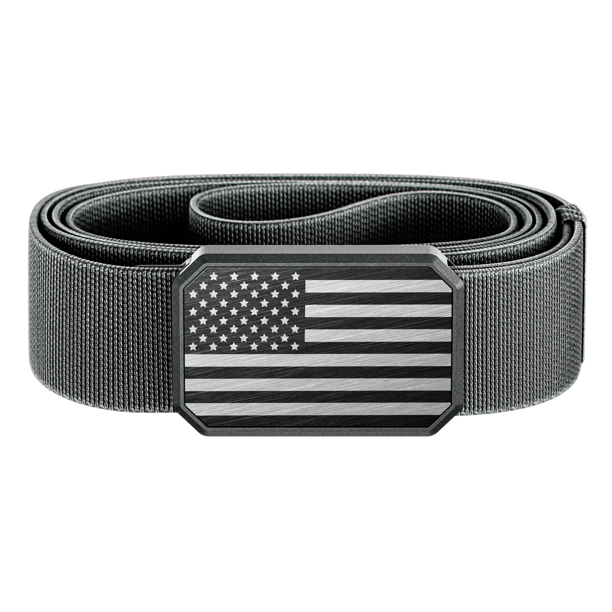 Groove Belt – Stretch Belt for Men, Comfortable Everyday Wear, US Flag Design – Hero Flag Black / Deep Stone