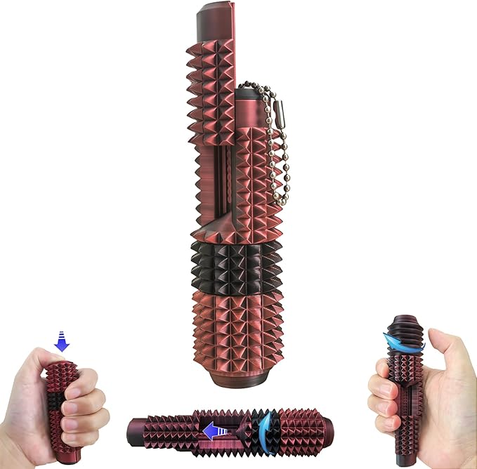 Little Ouchies  Grippie 5-in-1 Design for Stress Relief, Button Clicks, Spinners, Portable Stim Tool,Spiky Grippie Stim, 3D Printed Toys Pain Stim Fidget, Pocket Mini Fidget Toy for Adults Novelty Gifts,Grippie stim keychain