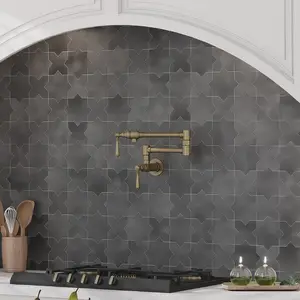 Black 5x5 Matte Cross Ceramic Tile (27 pack, 5.37 sq ft/case)
