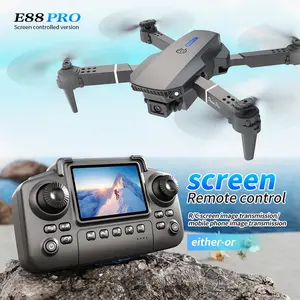 Drone E88pk Upgraded Version – Dual Batteries, 2.4" HD Screen Remote, Dual-Camera Obstacle Avoidance, Brushless Motor, Foldable Design, Night-Flight Ready, Ideal for Adults & Beginners