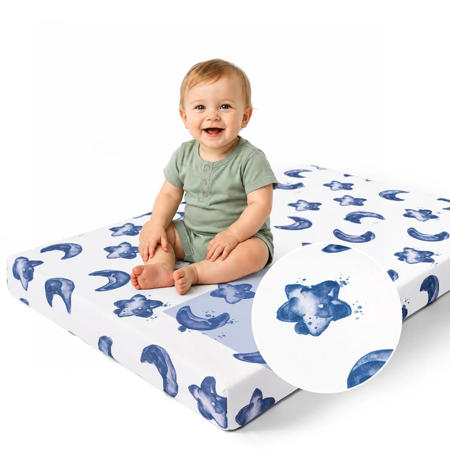 Primlect Mini Crib & Playard Mattress, 38"x26"x3" Rectangular Compact Dimensions, Waterproof Surface, Removable Machine-Washable Cover, Breathable Cooling Fabric, Firm Foam Support for Babies, Rectangular Size, Removable Cover