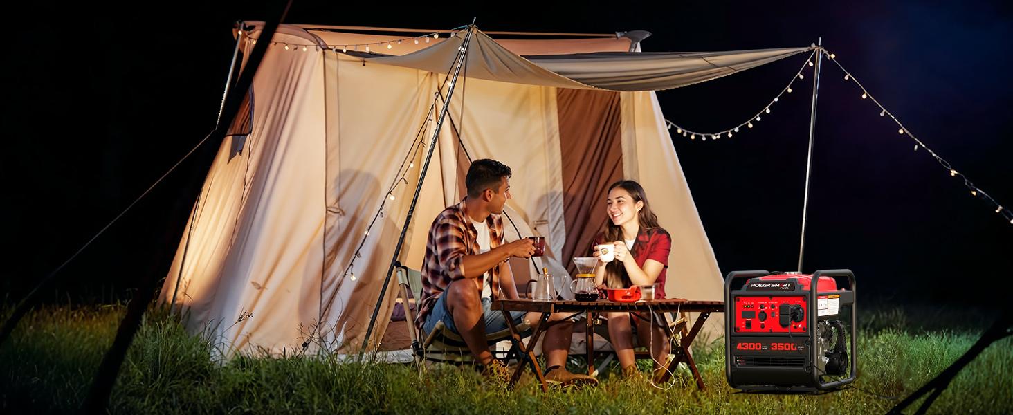 PowerSmart 4300-4500Watt Portable Inverter Generator, Storm Weather, Gas Powered, Low Noise with ECO Mode, RV Ready, Hurricane season, Lightweight and Emergency Backup, Camping, EPA Compliant(DB5041 DL5040C DB5041C)