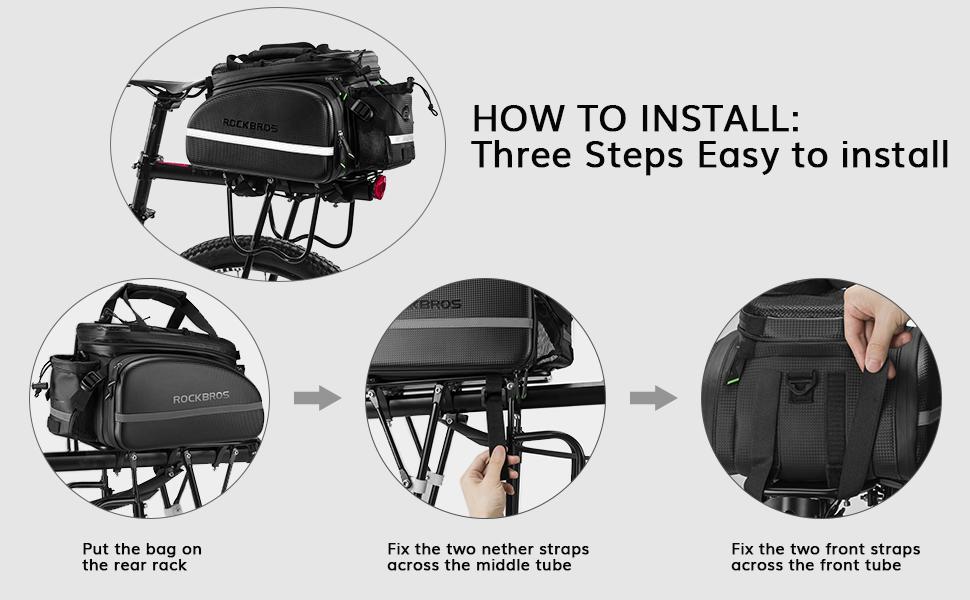 ROCKBROS Bike Rack Bag Waterproof Carbon Leather Rear Seat Cargo Pack 34L ROCKBROS Bike Rack Bag Waterproof Carbon Leather Rear Seat Cargo Pack 34L