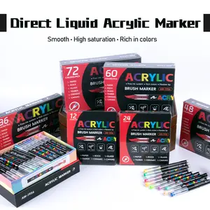 Acrylic Paint Markers, Soft Brush Tip Acrylic Paint Pens, Quick-Drying Waterproof Ink, for Rock Painting