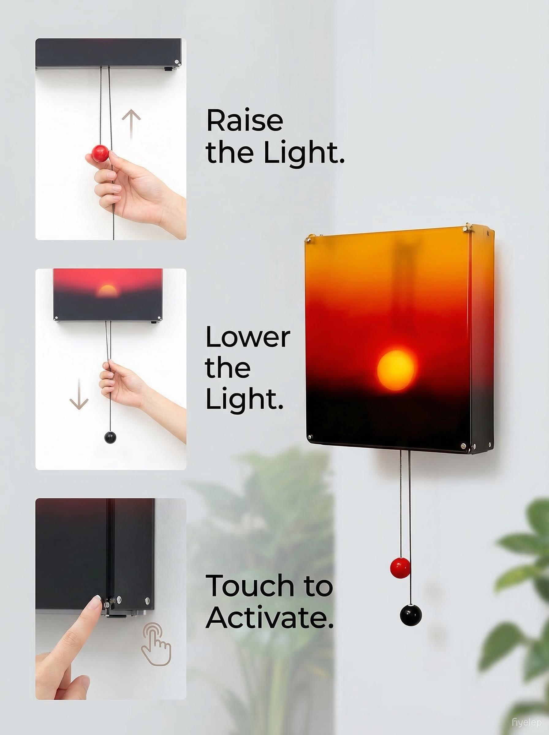 Creative Sunset Hand Pulled Night Light Adjustable Height & Brightness Sunrise to Sunset Scenery Wall Lamp Energy Efficient for Home Decor Creative Sunset Hand Pulled Night Light Adjustable Height & Brightness Sunrise to Sunset Scenery Wall Lamp Energy Efficient for Home Decor