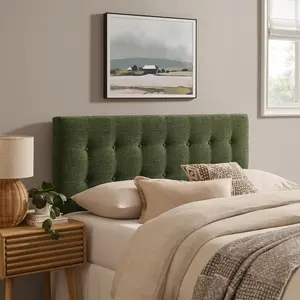 Emily Fabric Upholstered Full Size Headboard in Foliage