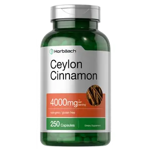 Horbäach Ceylon Cinnamon Capsules 4000mg | 250 Pills| Cinnamon Bark Extract | Non-GMO, Gluten Free
