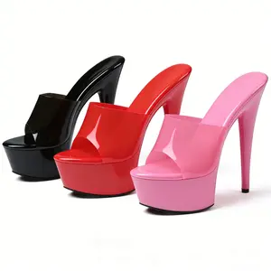 Women's Platform High Heels Stiletto Design Extremely Tall Open Toe Sandals Seductive Sky-High Heels for Women Shoes