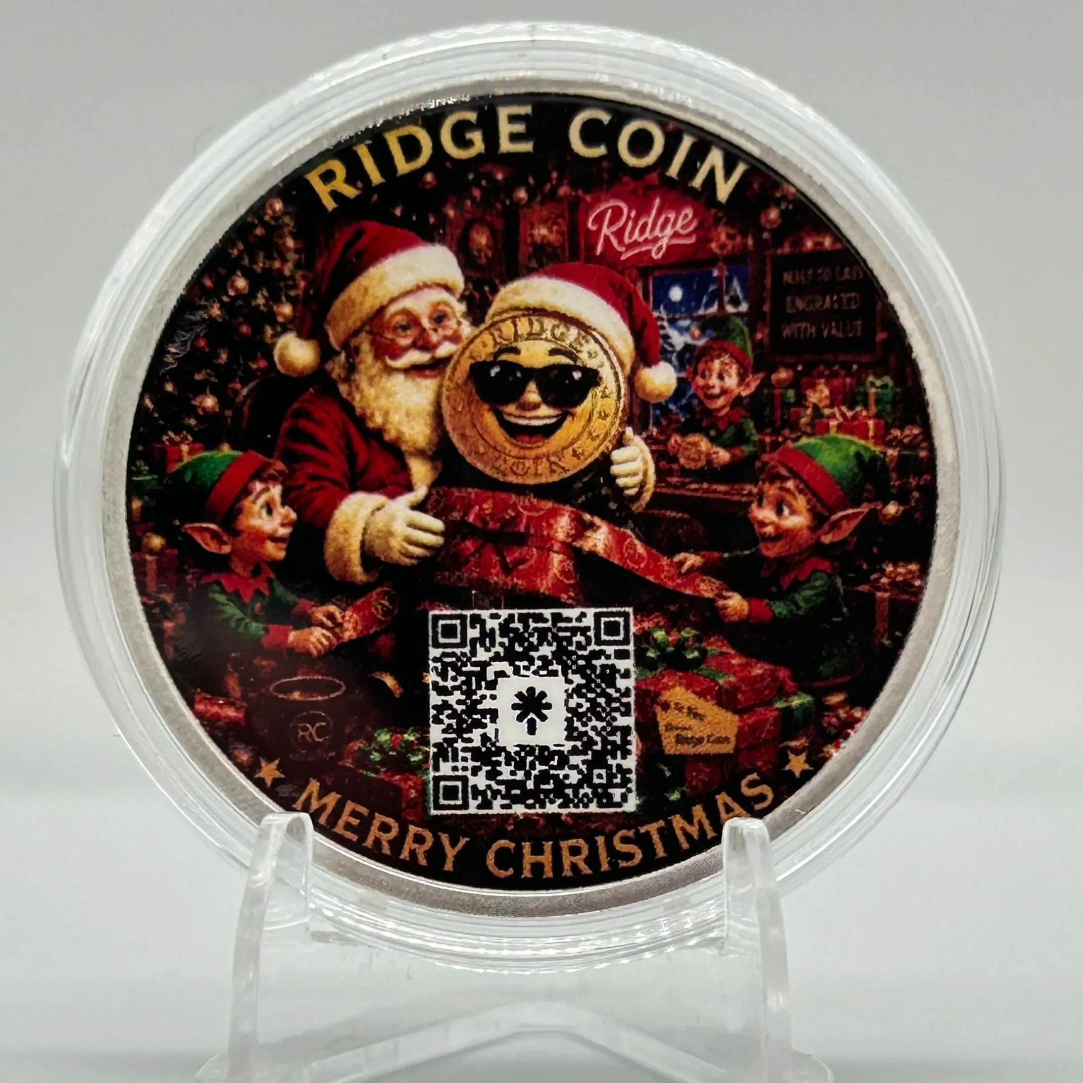 Merry Christmas, Limited edition Custom Ridge Coin 1 Oz Silver Bullion Round
