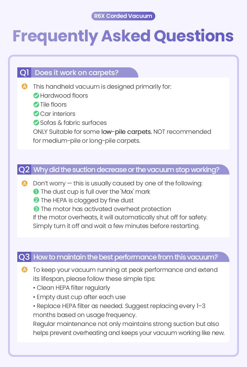 INSE R6X Corded Stick Vacuum, 15KPa Suction with 600W Motor, Ultra-Lightweight Bagless Upright Vacuum with Handheld for Home Hard Floor Carpet Pet Hair Car Cleaning home cleaning tools home appliances Purple