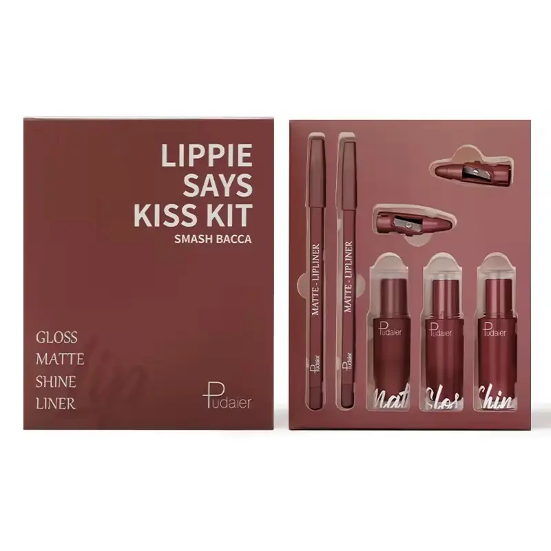 Lipstick and Lip Liner Set Waterproof Creamy Texture Matte Shine Gloss Lipstick Set